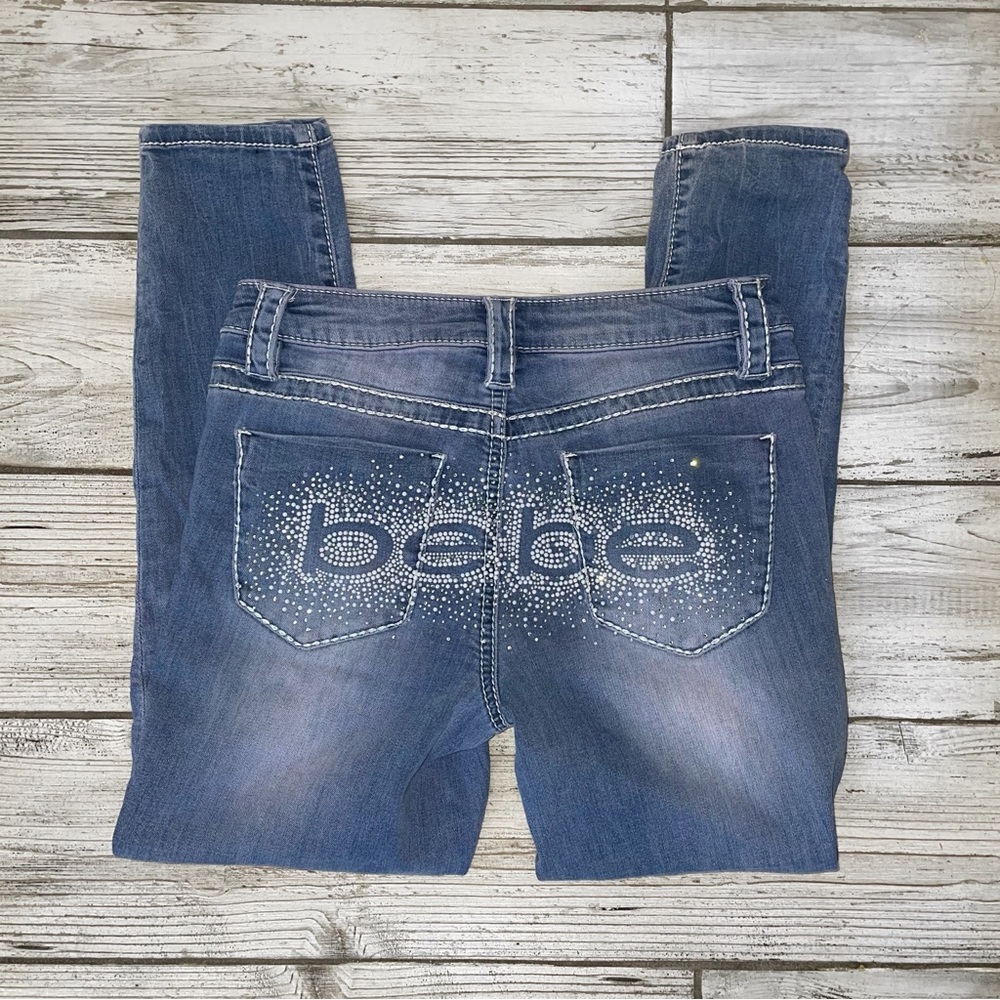 y2k bedazzled bebe jeans girly cyber aesthetic pants